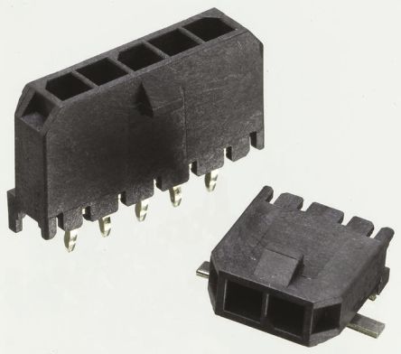 Molex Conector Macho Para PCB Ángulo De 90° Serie Micro-Fit 3.0 De 3 Vías, 1 Fila, Paso 3.0mm, Para Soldar, Montaje En