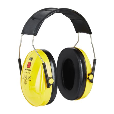 3M PELTOR Optime I Ear Defender With Headband, 27dB, Black, Yellow