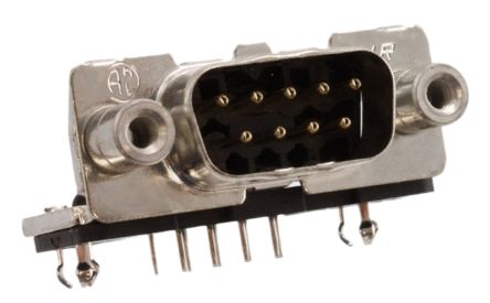 TE Connectivity Amplimite HD-20 Sub-D Steckverbinder E Stecker Abgewinkelt, 9-polig / Raster 2.74mm, Durchsteckmontage