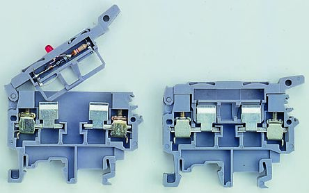 Entrelec M Reihenklemme Mit Sicherungshalter Grau, 4mm², 600 V / 6.3A, Schraubanschluss