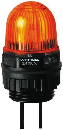Werma EM 231, LED Dauer Signalleuchte Gelb, 24 V Dc, Ø 29mm X 152mm