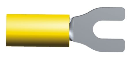 TE Connectivity, PIDG Insulated Crimp Spade Connector, 2.6mm² To 6.6mm², 12AWG To 10AWG, M4 Stud Size Nylon, Yellow