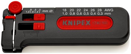 Knipex 12 80 100 SB Series Mini Stripping Tool, 0.3mm Min, 1.0mm Max, 100 Mm Overall