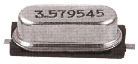 AKER 14.3182MHz Quarz, Oberflächenmontage, ±30ppm, 18pF, B. 4.8mm, H. 4.6mm, L. 13.5mm, HC-49-US SMD, 2-Pin