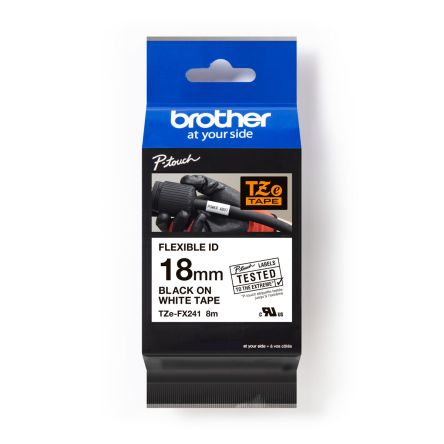 Brother Cinta Para Impresora De Etiquetas, Color Negro Sobre Fondo Blanco, 1 Roll, Para Usar Con E 550 W VP, H 100 LB,