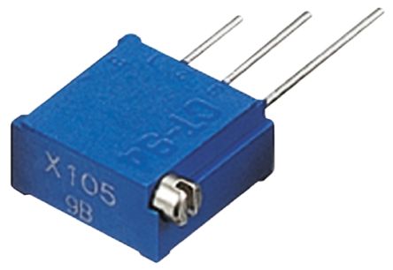 Nidec Components Copal CT-94 18-Gang THT Trimmer-Potentiometer, Seitliche Einstellung, 100kΩ, ±10%, 0.5W, Pin, L. 9.6mm