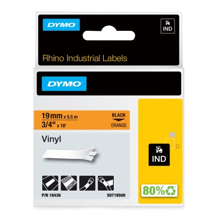 Dymo Rhino Beschriftungsband Schwarz Für Rhino 4200, Rhino 5200, Rhino 6000 Auf Orange
