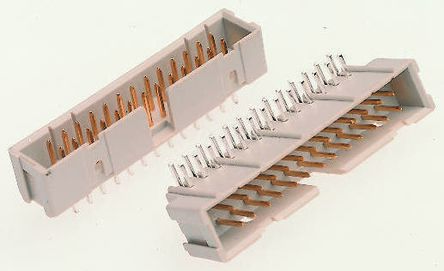 TE Connectivity AMP-LATCH Leiterplatten-Stiftleiste Gewinkelt, 10-polig / 2-reihig, Raster 2.54mm, Kabel-Platine,