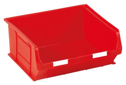 RS PRO PP Storage Bin, 180mm X 419mm, Red