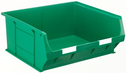 RS PRO 零件盒, 419mm宽 x 180mm高 x 376mm深, 聚丙烯 (PP)盒, 绿色