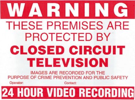 Sure24 CCTV-Schild Englisch, Warning Closed Circuit Television, CCTV, 400 Mm X 600mm Rot Schild PVC