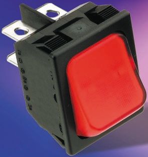 TE Connectivity Tafelmontage Wippschalter, 2-poliger Ein/Ausschalter Ein-Aus, 10 A 30.2mm X 22.2mm Beleuchtet