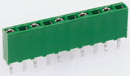 TE Connectivity AMPMODU HV100 Series Straight Through Hole Mount PCB Socket, 7-Contact, 1-Row, 2.54mm Pitch, Solder