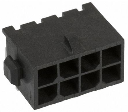 TE Connectivity Micro MATE-N-LOK Leiterplatten-Stiftleiste Gewinkelt, 8-polig / 2-reihig, Raster 3.0mm, Kabel-Platine,