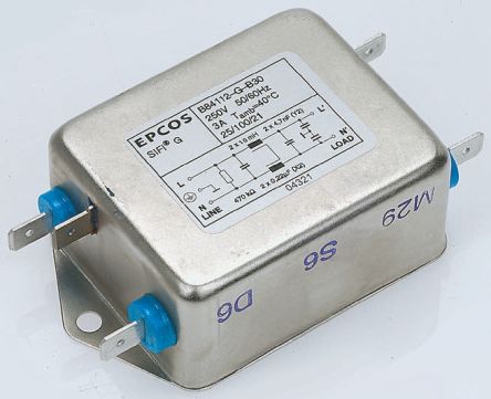 EPCOS, B84112G 20A 250 V Ac 50 → 60Hz, Chassis Mount RFI Filter, Screw, Single Phase