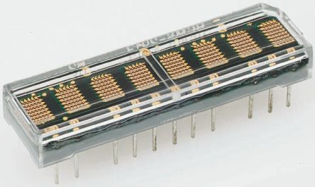 Broadcom LED-Anzeige Punktmatrix 4-Digit, Rot 628 Nm Zeichenbreite 2.5mm Zeichenhöhe 4.6mm THT