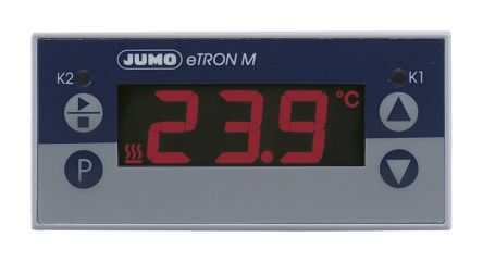 Jumo ETRON Thermostat Tafelmontage, 2 X 1 Wechslerkontakt 10 A 250 V / 2 Offene Kontakte 5 A 250 V Ausgang/ 0 → 20 MA,