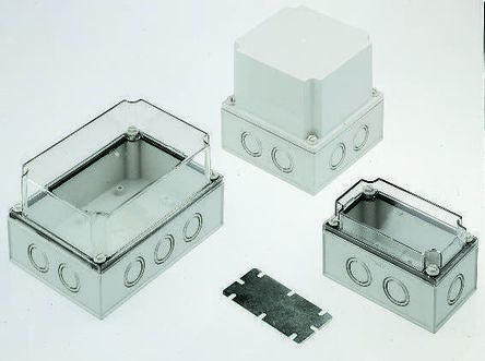 Fibox Polycarbonat Gehäuse Grau Außenmaß 180 X 180 X 60mm IP66, IP67