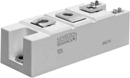 Semikron Module Thyristor/ Diode SCR, SKKH 162/18 E, 156A, 150mA, 1800V, SEMIPACK2, 5 Broches