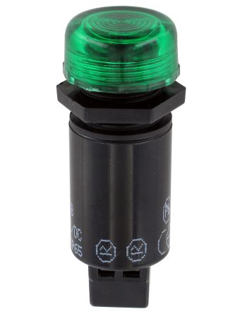 Sloan LED Schalttafel-Anzeigelampe Grün 230V Ac, Montage-Ø 16mm