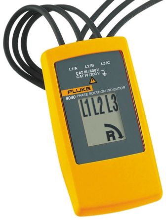 Fluke 9040, LCD Drehfeldrichtungsanzeiger Mit Prüfspitze, 300 V, 600 V CAT III, CAT IV