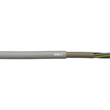 Lapp Cable De Alimentación NYM-J De 5 Núcleos, 6 Mm², Ø Ext. 15.5mm, Long. 50m, 500 V / 43 A, Funda De PVC, Gris,