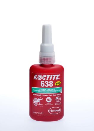 Loctite 638 Fügeklebstoff Hochfest Flüssig Grün, Flasche 50 Ml, –55 → +150 °C