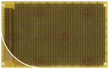 Roth Elektronik Lochrasterplatine 1, Raster 2.54 X 2.54mm, PCB-Bohrung 1mm 37 X 53, 160 X 100 X 1.5mm 1.5mm Epoxid