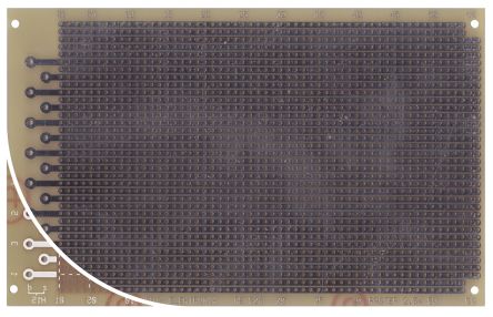Roth Elektronik FR4Europlatine, Epoxid Glasfaser-Laminat 1, 160 X 100 X 1.5mm 35μm, PCB-Bohrung 1mm, Raster 2,54mm 36 X