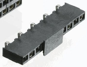 TE Connectivity AMPMODU HV100 Series Straight Surface Mount PCB Socket, 3-Contact, 1-Row, 2.54mm Pitch, Solder