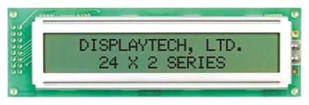 Displaytech Monochrom LCD, Alphanumerisch Zweizeilig, 24 Zeichen, Hintergrund Grün Reflektiv