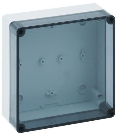 Spelsberg TK PS Series Grey Polystyrene Enclosure, IP66, Transparent Lid, 182 X 180 X 84mm
