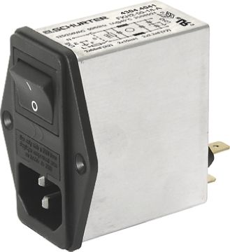 Schurter C14 IEC-Steckerfilter Stecker Mit 2-Pol Schalter 5 X 20mm Sicherung, 250 V Ac / 2A, Tafelmontage