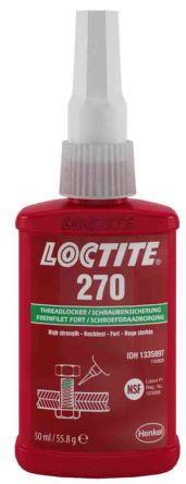 Henkel Fijador De Roscas Loctite 270 De Color Verde, Botella De 50 Ml, Cura 3 H.