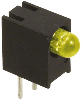 Dialight Indicateur à LED Pour CI,, 551-0707F, 1 LED, Jaune, Traversant, Angle Droit