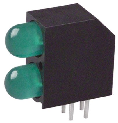 Dialight 绿色LED电路板指示灯, 2灯珠, 通孔安装, 4针
