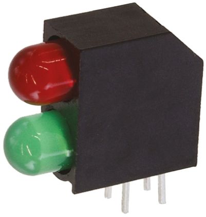 Dialight 红绿LED电路板指示灯, 2灯珠, 通孔安装, 4针