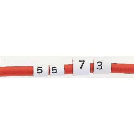 TE Connectivity Kabel-Markierer Wärmeschrumpfend, Beschriftung: 9, Weiß, Ø 2mm - 6mm, 100 Stück
