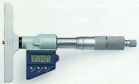 Mitutoyo 329-350-10 Digital Tiefenmikrometer, 150mm / ±0,001 Mm, 0,01 Mm, DKD/DAkkS-kalibriert