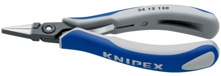 Knipex 34 12 Elektronikzange, Flachzange / Backen 22mm, Gebogen 130 Mm