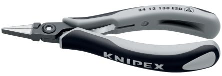 Knipex 34 12 Elektronikzange, Flachzange / Backen 22mm, Gebogen 130 Mm ESD