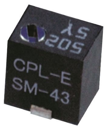 디바이스마트,RLC/수동소자 > (R) 저항 > 가변저항(트리머) > 기타,,SM-43W 200k Ohm,200kΩ SMD Trimmer Potentiometer 0.25W Top Adjust Copal Electronics SM-43 Series / 602-5370