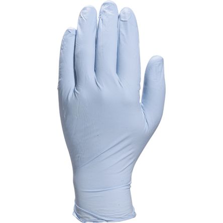 Delta Plus Guantes Desechables Sin Polvo De Nitrilo Azul, Talla 8,5, L, Caja De 100 Unidades