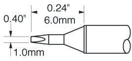 Metcal 凿形烙铁头, STTC-1系列, 1 mm针尖, 30°