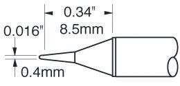 Metcal 圆锥形烙铁头, STTC-1系列, 0.4 mm针尖