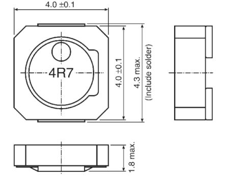 TDK VLCF Drosselspule, 10 μH 1.26A Mit Ferrit-Kern, 4018 Gehäuse 4.3mm / ±20%