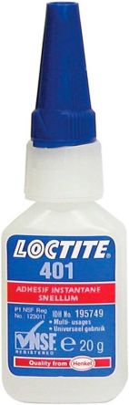 Loctite 401 Sofortklebstoff Cyanacrylat Flüssig Transparent, Flasche 20 G