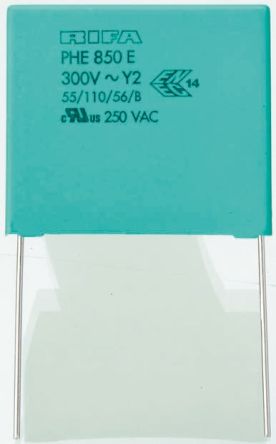 KEMET Condensador De Película, 470nF, ±20%, 1.25 KV Dc, 300 V Ac, Montaje En Orificio Pasante