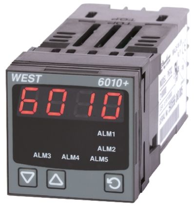 West Instruments 过程仪表, 6010系列, 测量RTD，热电偶, 24 → 48 V 交流 / 直流, 45mm高切面, LED