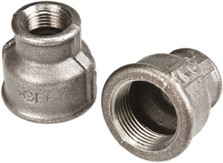 Georg Fischer Galvanised Malleable Iron Fitting Reducer Socket, Female BSPP 1-1/2in To Female BSPP 1in
